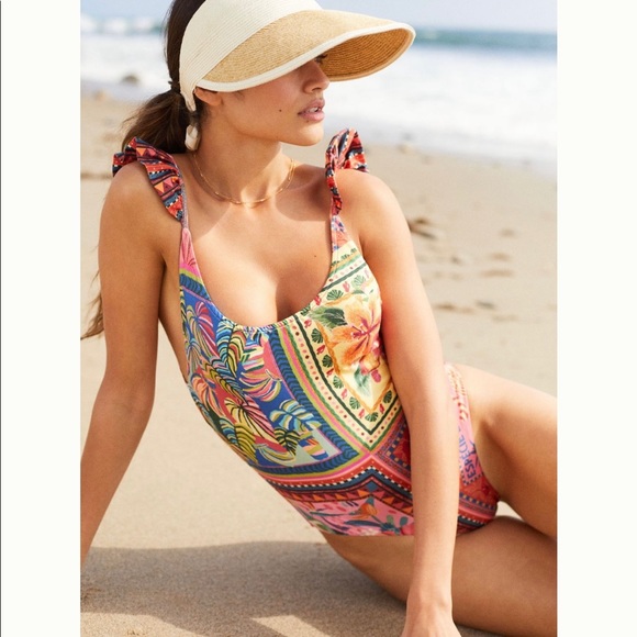 Farm Rio Anthropologie swimsuit 1X. - Picture 5 of 7